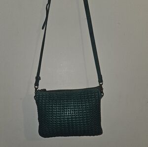 Vilenca Holland Handwoven Turquoise Green Genuine Leather Crossbody